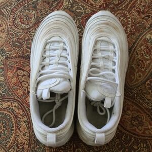 Nike Air Max 97 Womens 7.5 White Platinum Running Walking Shoes Sneakers